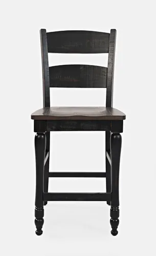 Jofran Inc. Madison County Farmhouse - Taburete de bar de pino recuperado, color negro vintage