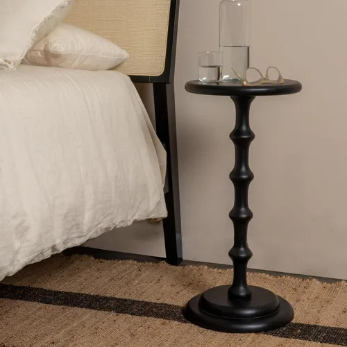 Miniatura 2 de Creative Co-Op Ergo - Mesa auxiliar de cóctel con pedestal, color negro