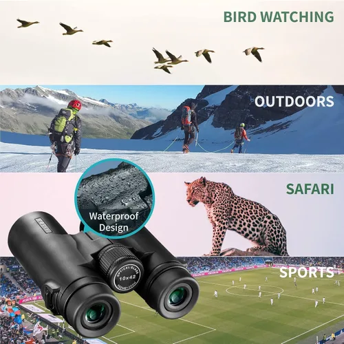 Miniatura 7 de Prismáticos Gosky 10x42 de Techo para Adultos, Prismáticos Profesionales HD para Observación de Aves, Viajes, Observación de Estrellas, Caza