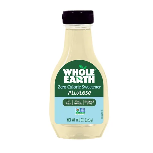 Whole Earth edulcorante líquido de allulosa, sustituto de azúcar sin calorías, apto para dieta Keto, sin OMG, sin eritritol, libre de eritritol,