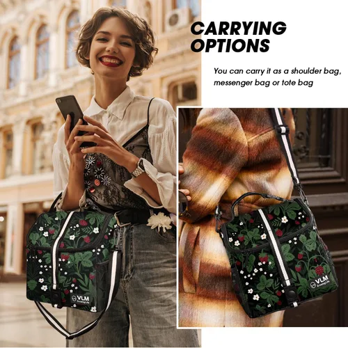 Miniatura 5 de VLM Lonchera para mujer, bolsa de almuerzo aislada para mujer con correa de hombro ajustable, bonita bolsa de almuerzo para el trabajo, picnic, Fresa