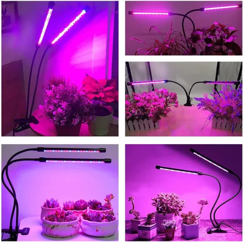 Miniatura 5 de bseah Luz de cultivo de plantas para plantas de interior, paquete de 2, luz de crecimiento interior de espectro completo, temporizador de encendido