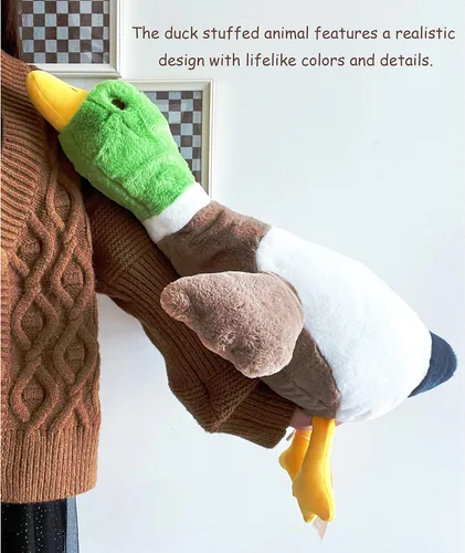 Miniatura 2 de Peluche de Pato Real Tanha, Animales de Peluche de Pato, Juguetes de Peluche de Pato Real para Bebé (75cm / 30 pulgadas)