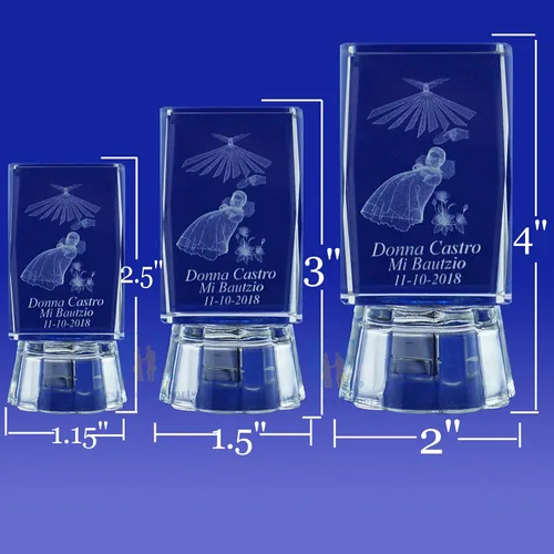 Miniatura 3 de Bautizo 3D Bautizo Mi Bautizo 12 piezas de personalización de cristal para niña y niño (2.5 pulgadas de alto)