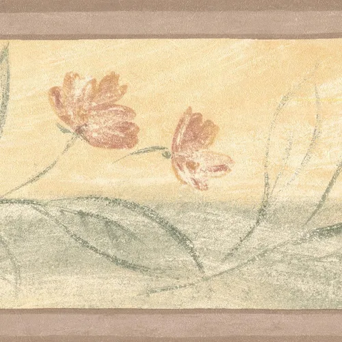Miniatura 5 de CONCORD WALLCOVERINGS ™ Papel Pintado Frontera Floral Patrón Flores Hojas Para Dormitorio Sala De Estar, Beige, 15 pies Por 7 in KH5897B Beige