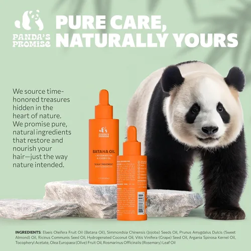 Miniatura 7 de Panda's Promise Aceite de batana puro de Honduras, mezcla vegana y prensada en frío con aceite hidratante para el cabello de romero y ricino para un