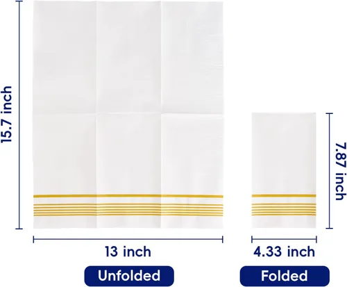 Miniatura 7 de Paquete de 200 servilletas de papel, toallas para huéspedes, desechables de calidad premium de 3 capas, servilletas de cena desechables, suaves