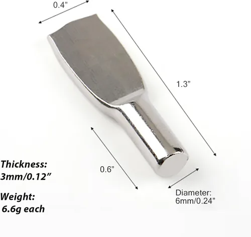 Miniatura 2 de Clavijas de soporte en forma de cuchara de 0.236 pulgadas, adecuadas para orificios de estante de muebles de gabinete, estantería y gabinete