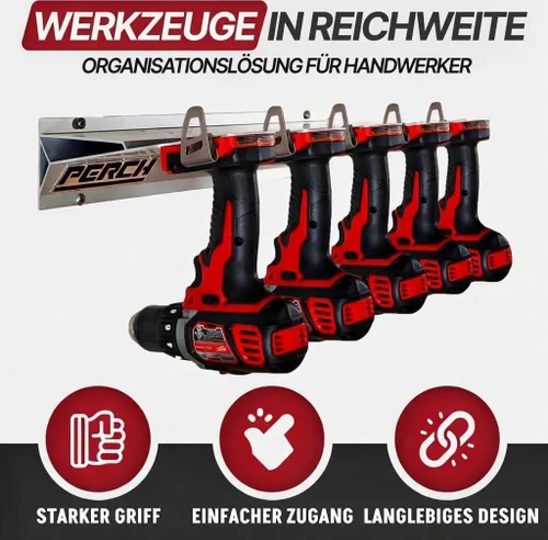 Miniatura 3 de Soporte para herramientas PERCH para Milwaukee M18 18v Monta de forma segura 5 herramientas inalámbricas Montaje universal Organizador