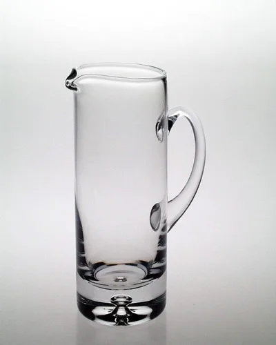 Miniatura 2 de Barski - Lado recto hecho a mano - Vidrio - Jarra con mango - Con Boquilla - Labios de hielo - Diseño de burbujas en la base - 40 oz. - 10" H