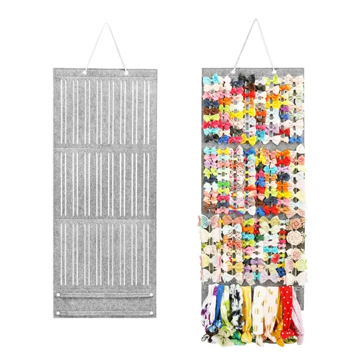 Miniatura 18 de PACMAXI Soporte para lazos para el pelo de bebé niña, colgador de almacenamiento de pinzas para el cabello para cintas, organizador de lazos