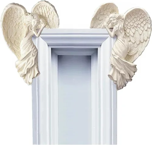 Miniatura 5 de Ahorre solo 1 pieza del lado izquierdo. Estatua de decoración del marco de puerta, marco de puerta, escultura de alas de ángel, decoración