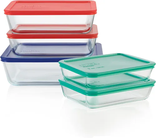 Miniatura 8 de Pyrex Simply Store (Paquete de 8) - Juego de 8 recipientes pequeños de vidrio para almacenamiento de alimentos, (1 y 2 tazas), recipientes
