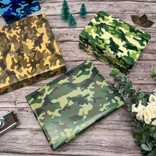 Miniatura 2 de Dtiafu Papel de regalo de camuflaje para hombres, niños y niños, papel de regalo del ejército para cumpleaños, día de los veteranos, papel de regalo
