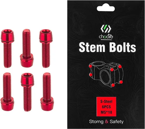CNC Pernos de vástago de bicicleta, pernos de vástago para BMX/MTB/bicicleta de carretera con arandelas (rojo/azul/naranja/verde/arcoíris)
