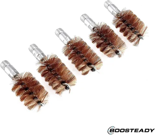 Miniatura 3 de BOOSTEADY Cepillo de limpieza para pistola de bronce con cerdas de fósforo, 5 unidades, para escopeta de pistola con 50 parches cuadrados