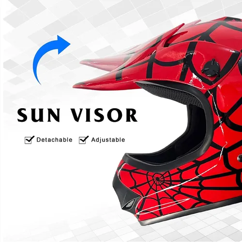 Miniatura 5 de KRN Casco ATV Todoterreno para Jóvenes y Niños Aprobado por DOT - Motocicleta Motocross Bicicleta de Tierra KY-B12