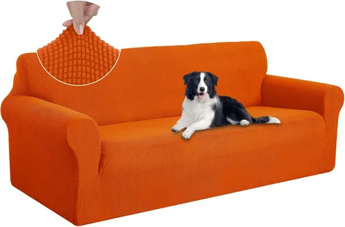 Miniatura 103 de U-NICE HOME Funda elástica para sofá, lavable, protector de muebles para sofá de 3 cojines, apta para mascotas (sofá, gris)