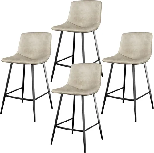 Miniatura 13 de 5Rcom Juego de 2 taburetes de bar de altura de mostrador de 600 libras, taburetes de cocina de 24 pulgadas con respaldo, sillas de bar modernas