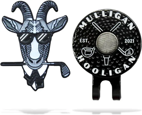 Miniatura 20 de MULLIGAN HOOLIGAN® Marcador de pelota de golf + clip magnético para sombrero Esmalte de alta calidad Regalo divertido para los amantes del golf