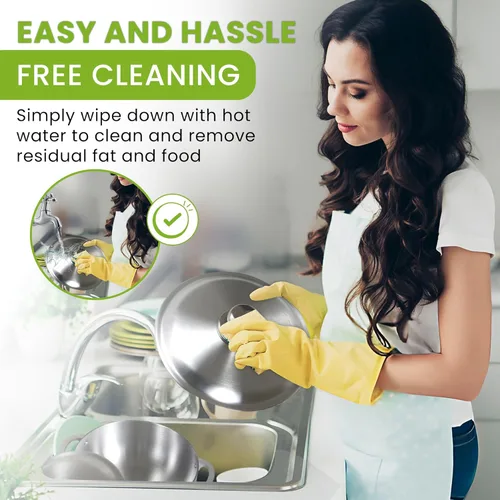 Miniatura 6 de Kitchen Sense - Olla caldero de aluminio con tapa, horno holandés de 1.8 cuartos de galón, superficie antiadherente, asas de fácil agarre, ideal