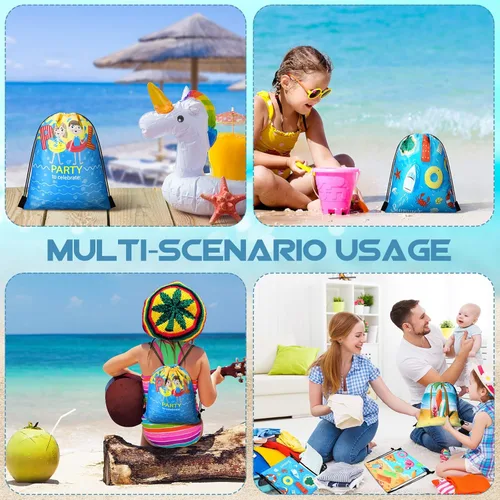 Miniatura 5 de Boao 12 unidades de bolsas de regalo de fiesta de playa de verano para niños, bolsas de regalo, bolsas de dulces para fiesta en la playa