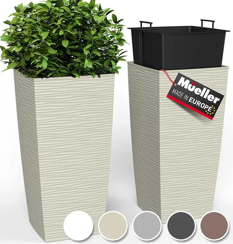 Miniatura 14 de Mueller M-Resin - Maceteros altos de alta resistencia para plantas de exterior, macetas grandes de interior, cajas, árboles, macetas de flores