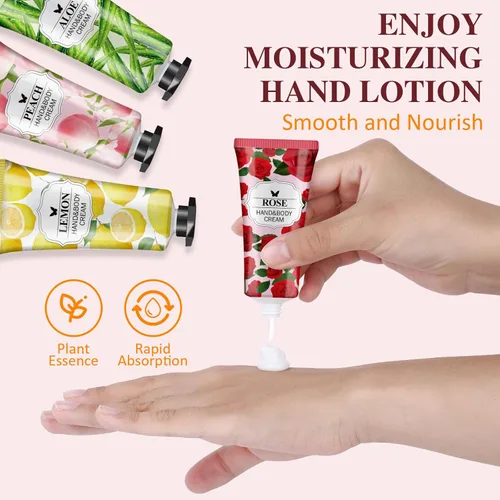 Miniatura 5 de Paquete de 56 Set de Regalos de Crema de Manos, Rellenos de Medias para Mujeres, Loción de Manos a Granel Tamaño de Viaje para Manos Secas y Crema