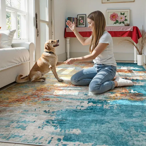 Miniatura 10 de Beeiva Alfombra de Pasillo Lavable Boho de 2 x 6 Pulgadas, Alfombras de Pasillo para Interiores Antideslizantes con Respaldo de Goma, Alfombra
