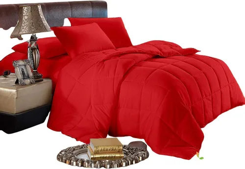 Miniatura 26 de Ropa de cama de seda satinada, tamaño matrimonial, color rosa intenso, 4 piezas, 21.16 oz/m², cómoda, satén lujoso, calidad de hotel, el mejor juego