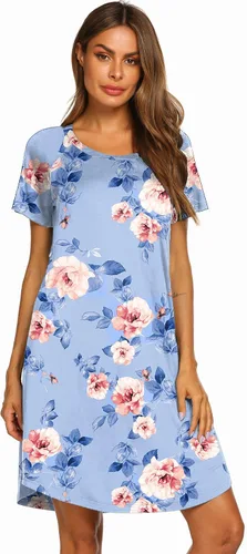 Miniatura 3 de Ekouaer - Vestido 3 en 1 para maternidad, trabajo de parto y lactancia prenda para hospital, para dormir y amamantar.