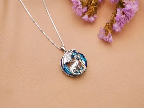 Miniatura 4 de MEIDERBO Collar de animales de plata de ley 925 collares de madre e hija regalos de joyería para madre hija niños mujeres adolescentes niñas pareja