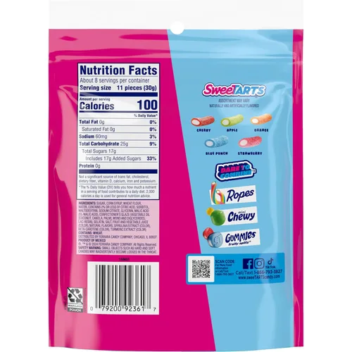 Miniatura 7 de SweeTARTS Rope Bites Candy, frutas mixtas, bolsa resellable de 8 onzas