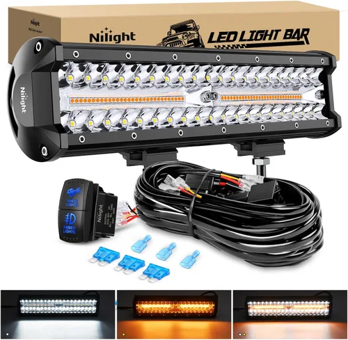 Miniatura 12 de Nilight ZH411-A 12” 12” 300 W, 300 W, triple fila de inundación Spot Combo 30000LM Led Off Road luces para camiones con juego de arnés de cableado 1