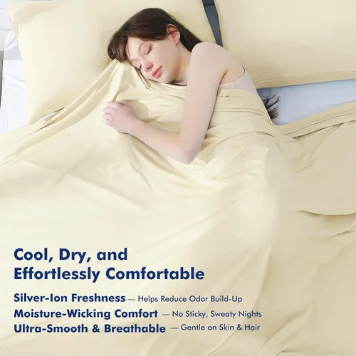 Miniatura 4 de Elegear Arc-Chill 3.0 - Mantas refrescantes para dormir con calor, fibra fría 3.0 con iones plateados para pieles sensibles, ultra ligeras