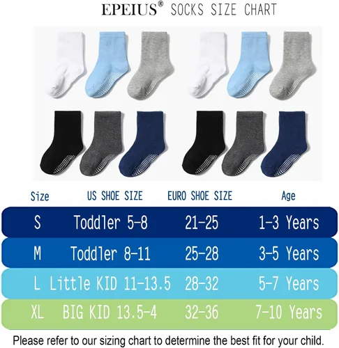 Miniatura 7 de EPEIUS Calcetines de bebé con empuñaduras para bebés y niños pequeños, calcetines antideslizantes de 6/12 pares