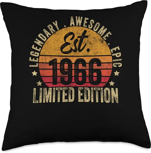 Miniatura 4 de 57th Birthday Vintage 57 Year Old Est 1966 Limited Edition Throw Pillow