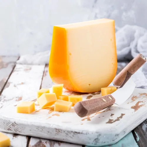 Miniatura 2 de Gayo Azul Rueda de queso Gouda suave – cera roja, 9-10 libras (aproximadamente)