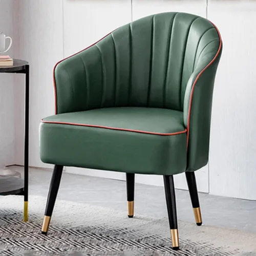 YCKEGEW Sillón para sala de estar, silla moderna de club, silla de cuero, taburete tapizado, silla individual para sala de estar, dormitorio, Verde