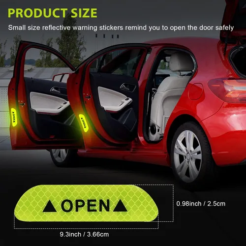 Miniatura 3 de 4 calcomanías reflectantes anticolisión para puerta de automóvil, cinta adhesiva de advertencia de precaución de seguridad para automóvil, camión