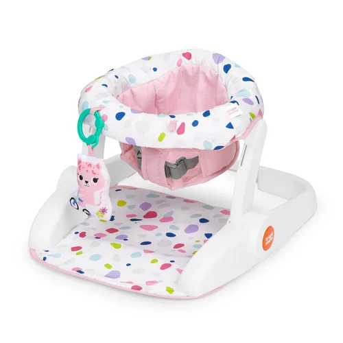 Miniatura 10 de Bright Starts - Asiento de piso de 2 posiciones para aprender a sentarse (gris jaspeado), sienta a tu bebé en esta silla ajustable para actividades