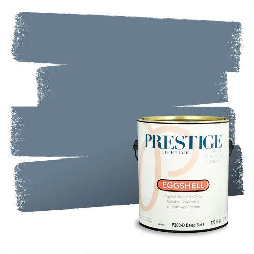 Miniatura 521 de Pintura Exterior + imprimación PRESTIGE, todo-en-uno, 1 galón, acabado mate, color comparable al Valspar* Royal Gray* VS151-Gris real
