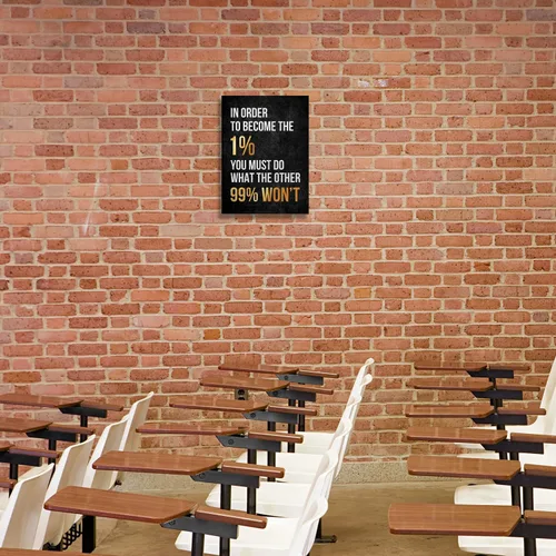 Miniatura 5 de Arte de Pared Inspiracional Lienzo Enmarcado 12 x 16 pulgadas (PARA CONVERTIRSE EN EL 1%) - Arte de Pared Decorativo con Citas Motivacionales
