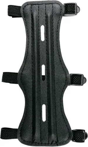 Miniatura 2 de Paquete de 2/5 protectores de brazo de tiro con arco de cuero protector de antebrazo ajustable