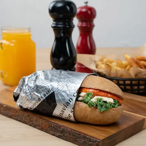 Miniatura 3 de Restaurantware Foil Lux - Envolturas para sándwich de 12 x 12 pulgadas, 500 revestimientos aislados para cestas de alimentos, papel de periódico