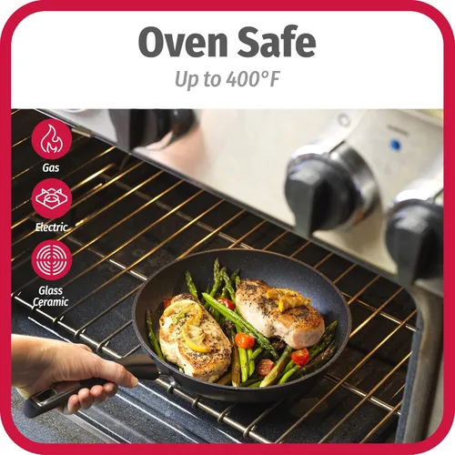 Miniatura 7 de GoodCook Juego de utensilios de cocina de aluminio Micro-Divot de 12 piezas con ollas, sartenes, cuchara y volteador, ollas y sartenes