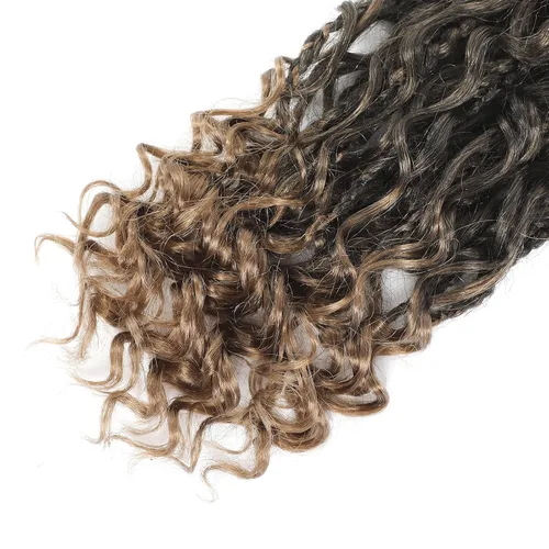 Miniatura 4 de Ayana - Trenzas de ganchillo, bohemias, con extremos rizados Crochet Braids Box. 3 extensiones de cabello sintético de trenzas de ganchillo Goddess