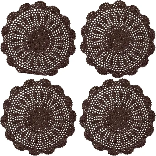 Miniatura 8 de Manteles individuales de encaje hechos a mano con flores de ganchillo, manteles individuales de cocina para platos de cocina