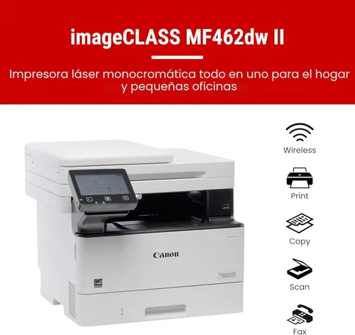 Miniatura 2 de Canon imageCLASS MF462dw II - Impresora láser inalámbrica dúplex con impresión, copia, escaneo, fax, capacidad de papel ampliable y garantía