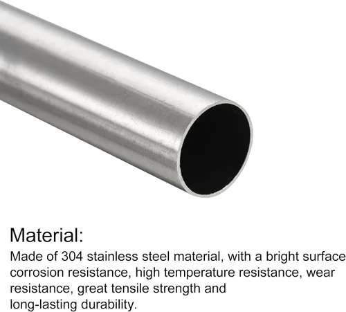 Miniatura 99 de uxcell Tubo de acero inoxidable 304, diámetro exterior de 34 mm x 1,5 mm de espesor de pared, 300 mm de longitud de tubería metálica para maquinaria